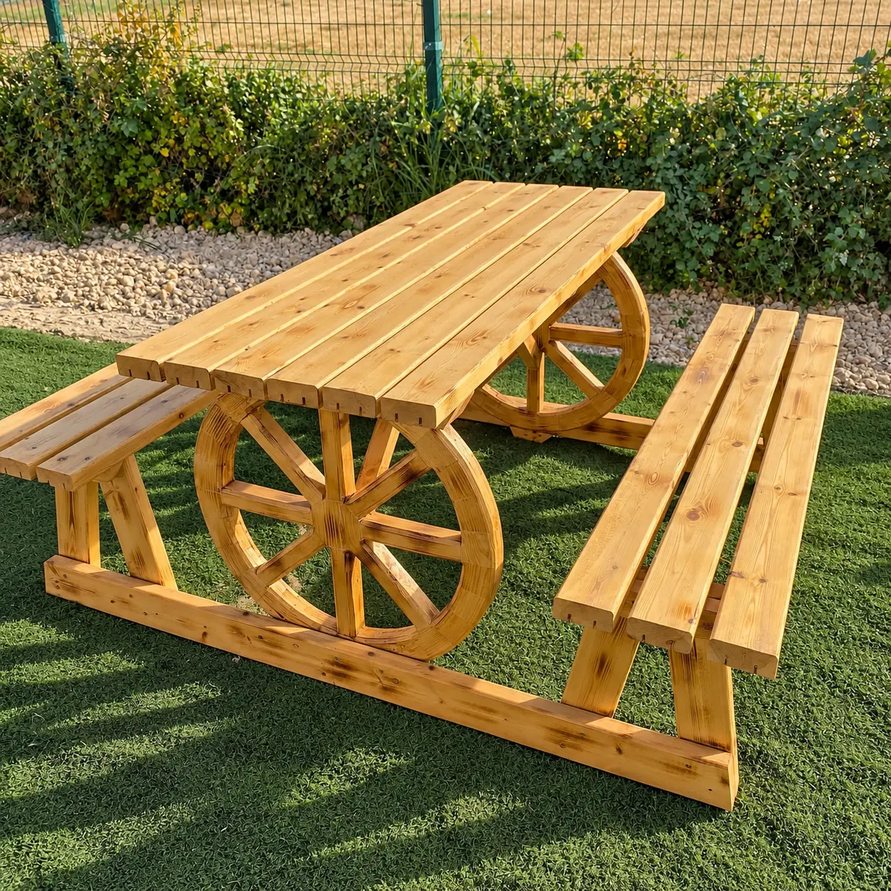 Ahşap piknik masası